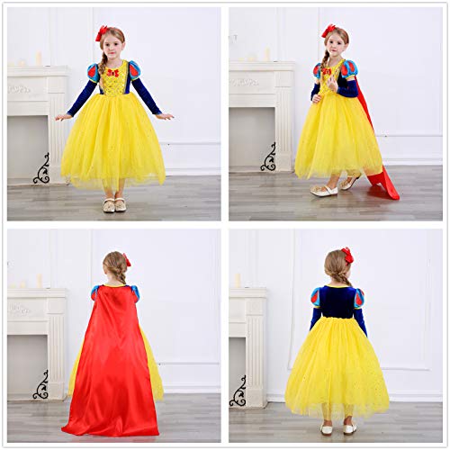 BanKids Princess Dress for Girls Costume Snow Costume with Accessories 2T 3T(100CM,E70SnowWhite) - Thumbnail 6