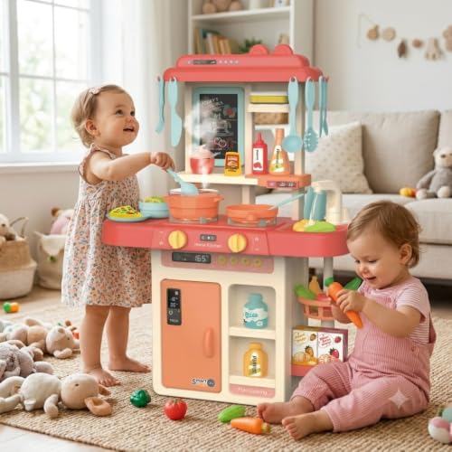 Image of VniQ Kitchen Playset for Kids, 44 Pcs