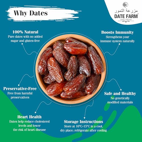 Image of Date Farm Luxury Emirati Bumaan Dates, 100% Natural, Arabian Dates, Khajur, Boosts Immunity, No Added Sugar, Gluten-Free, 500g