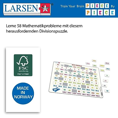 Larsen AR9 Mathe-Puzzle: Division, Neutral Ausgabe, Rahmenpuzzle mit 58 Teilen