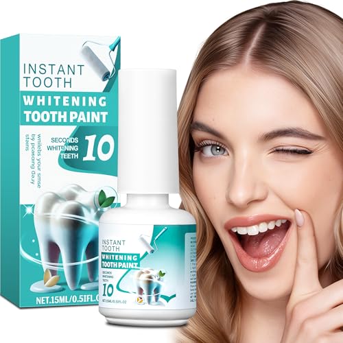 Tooth Paint Instant Teeth Whitening Paint Kit White Gel Paint for Teeth Fast & Easy Get Shiny White Teeth Peroxide-Free Gentle for Sensitive Teeth Safe Portable for On-The-Go Socializing-36300