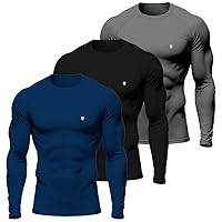 Kit 3 Camisa Térmica Masculina UV Segunda Pele Protação Solar 50+ Manga Longa Dry Fit