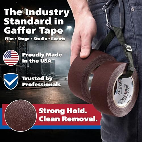 Image of Gaffer Power Burgundy Gaffer Tape 2 inch x 30 Yards - No Residue, Premium Color, Made in USA, Matte Non-Reflective Cloth Tape for Stage, Events & Cable Management