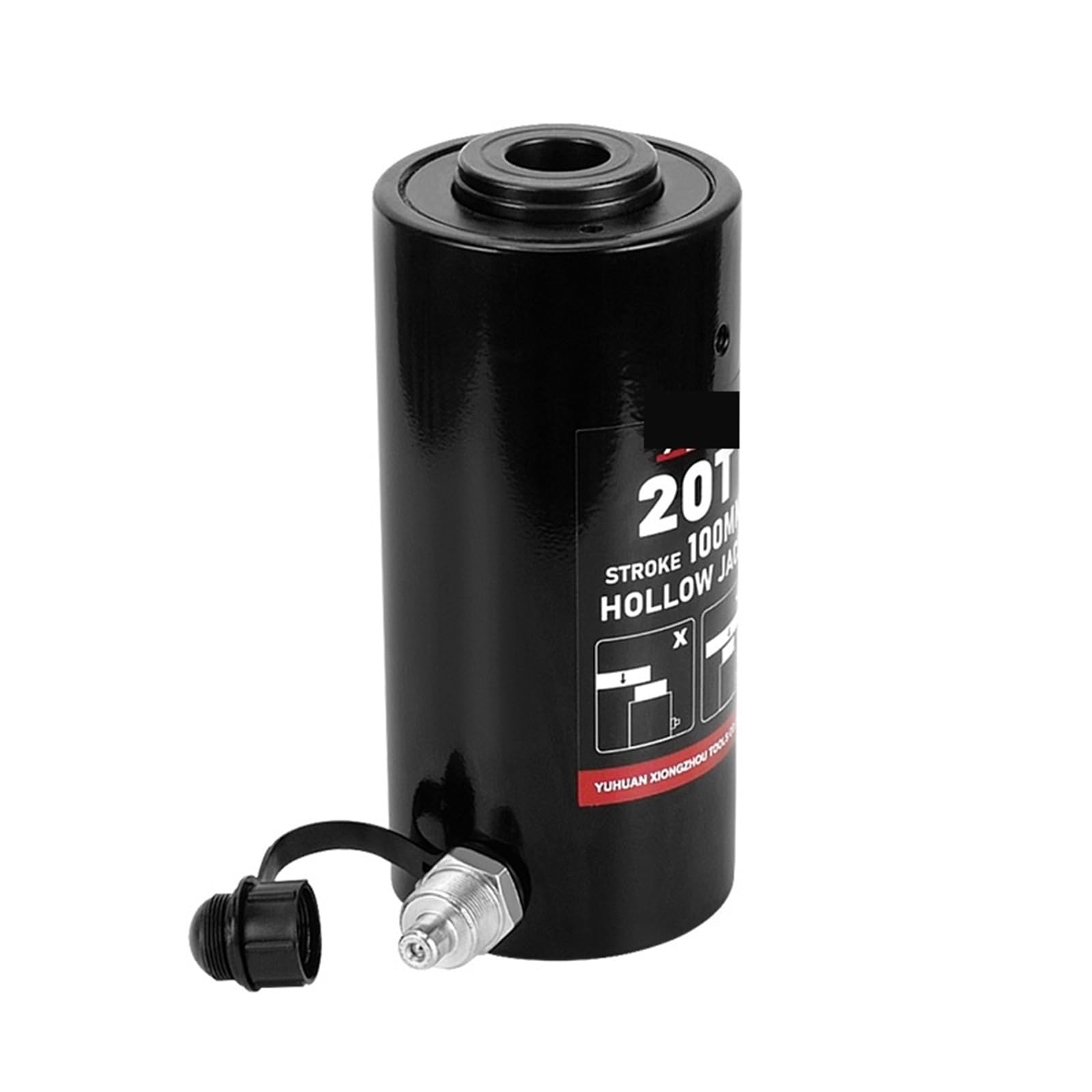 JVDDI Hydraulic Jack Hydraulic Hollow Plunger Jack 20ton 100mm Cylinder RCH-20100 Lifting Maintenance for Vehicle SUV Van Truck Repair