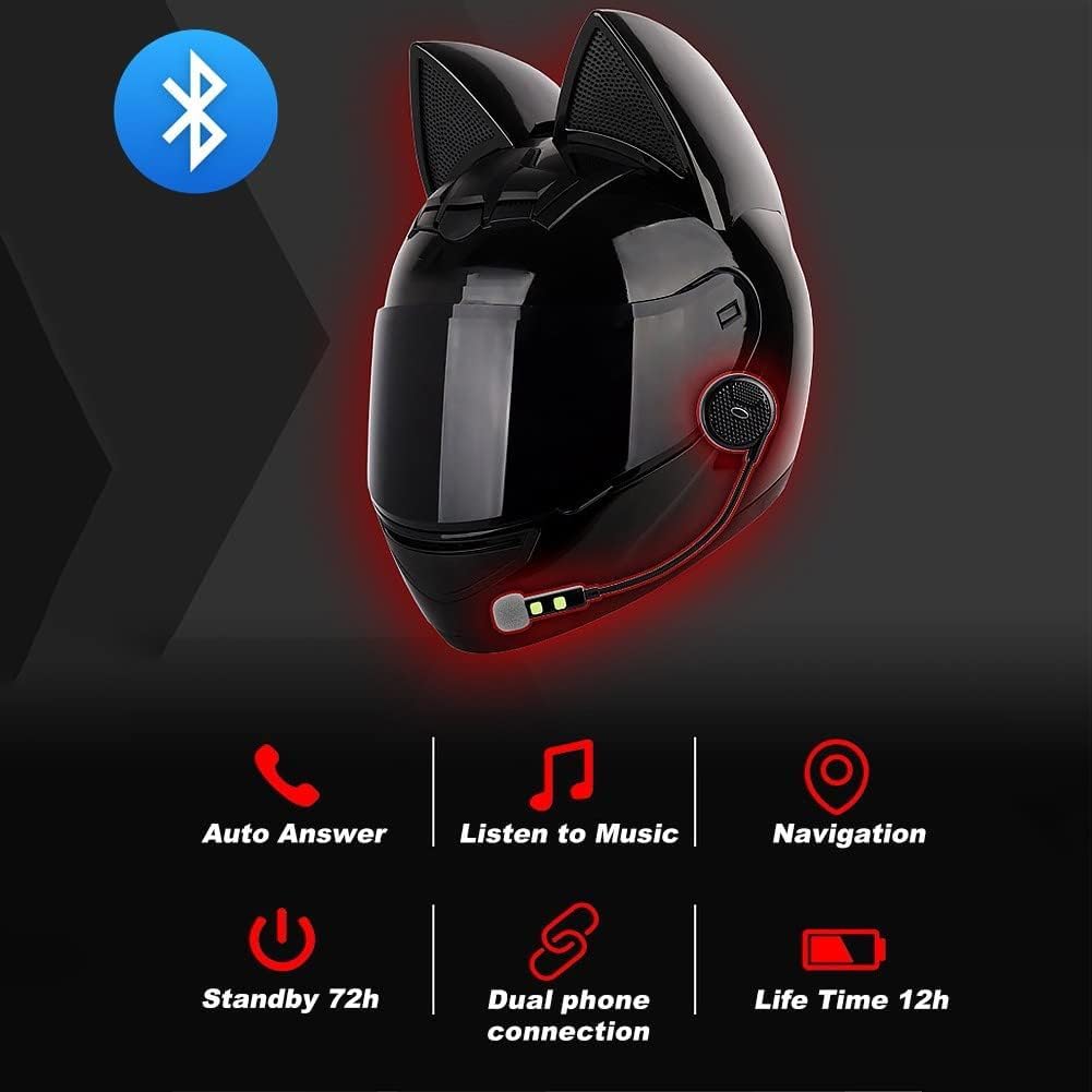 cat ears full face motorcycle helmets DOT Full Face Helmet Uchoose Full Face Motorcycle Helmet With Cat Ears