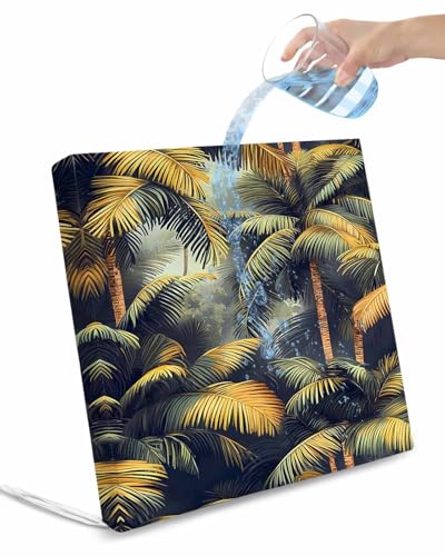 Tropical Plant Outdoor Cushion Chair Cover Set of 4 - Waterproof Couch Seat Covers, Summer Botanical Palm Tree Leaves Retro Patio Furniture Protector Cushions Slipcovers for Sofa/RV, 20