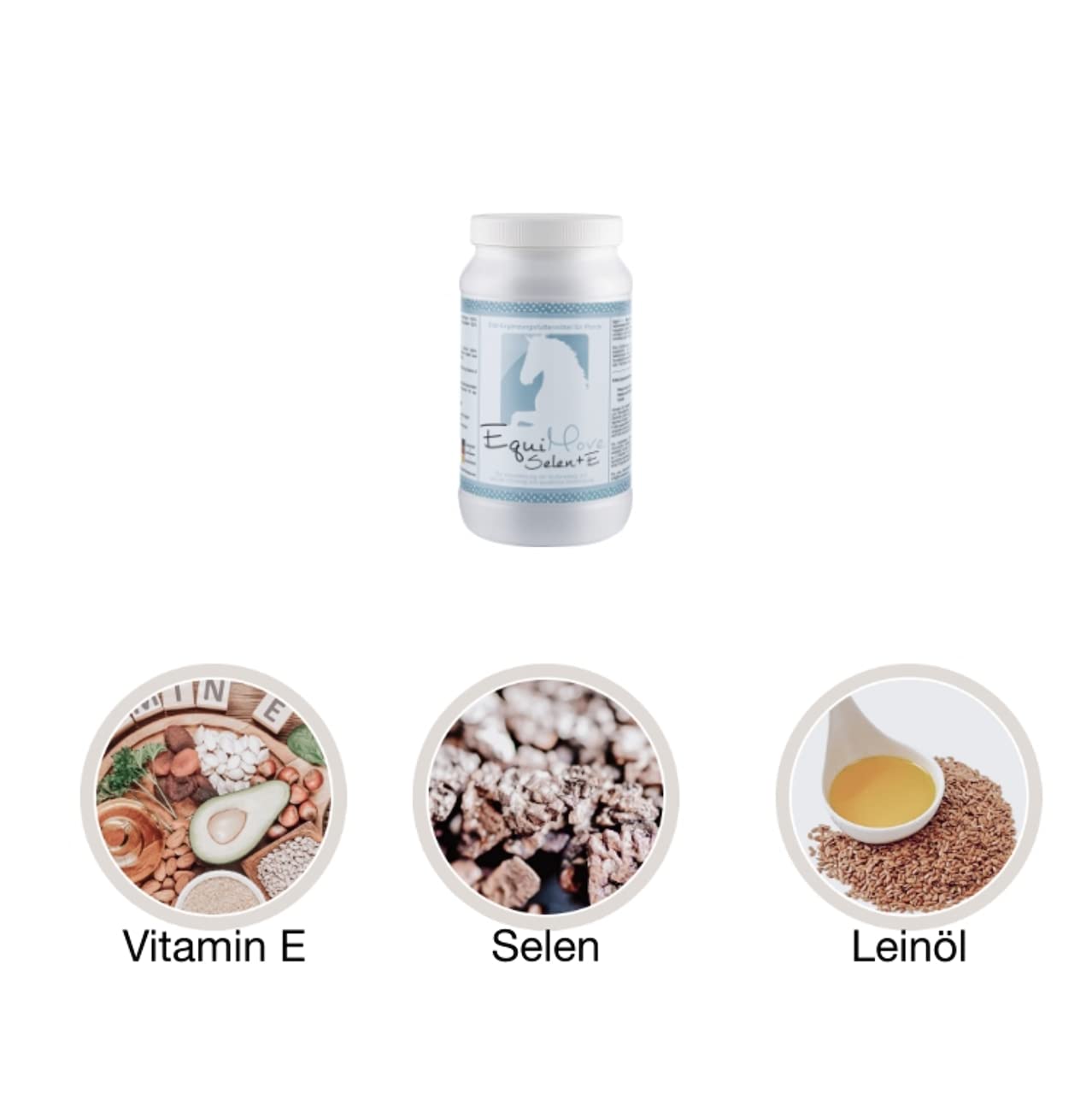 Selen + E, hochdosierte Pellets mit 50.000 mg Vitamin E und 20 mg Selen, für Muskulatur und Ausdauer, gegen Selenmangel und zur Vorbeugung, 1,5 kg aus Deutscher Herstellung