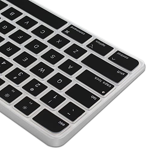 Proelife Ultra Thin Silicone Keyboard Cover Skin For Apple Magic Keyboard With Touch Id And Numeric Keypad Model-A2520 (For 2022 Mac Studio & 2021 Imac 24 Inch M1 Chip) U.s Enter Protector (Black) #TOP4