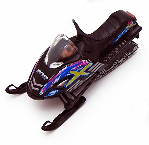 KiNSFUN Die Cast Metal Snowmobile Model, 5 Inch, Black