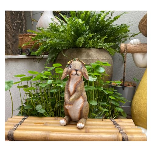 Lonyin Bunny Indoor/Outdoor Garden Statue Rabbit Figurines Yard Statues