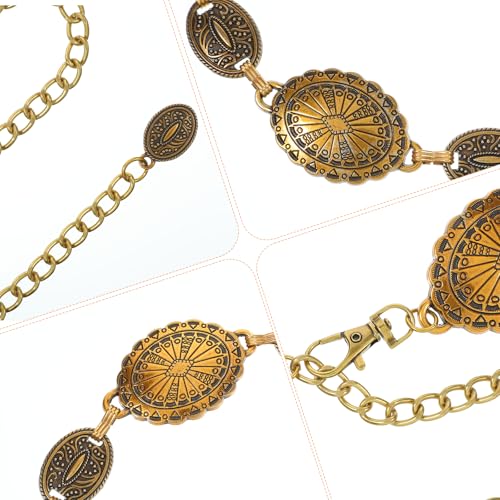 Metal Waist Chain Belt Country Belts for Women Oval Western Chain Belt for Dresses Jeans3