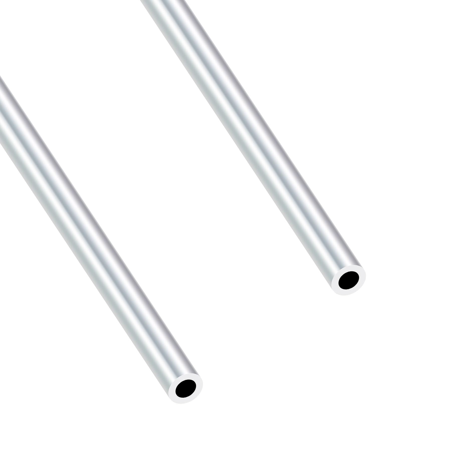 iMeistek 6063 Aluminium Round Tubes, 10mm OD 6mm ID 400mm Length Seamless Aluminium Tubes for DIY Model, Industrial,Decorative (2PCS)