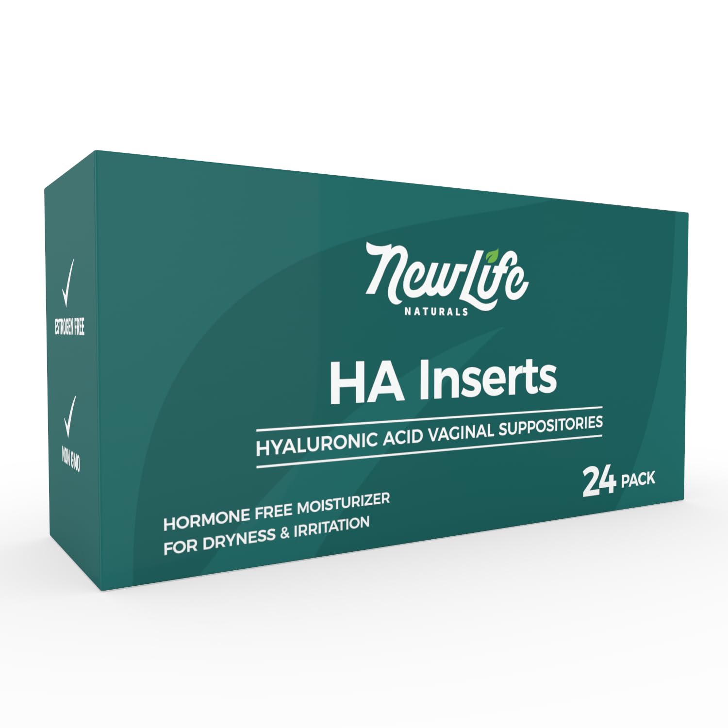 NewLife Naturals Hyaluronic Acid Vaginal Suppositories for Women, Vaginal Moisturizer, Dryness Irritation Discomfort, Postpartum, Menopause Relief & Support, 24 Inserts, 2 Month Supply