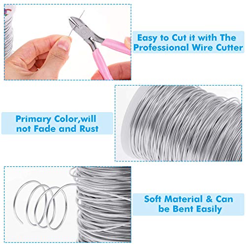 Anezus AAW-06 540 Feet Aluminum Wire, Anezus Bendable Craft Metal Wire 18 Gauge Flexible Beading Wire thumb #4
