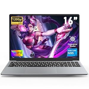 FUNYET Gaming Laptop Computer, Notebook 16 Inch 16GB RAM 512GB SSD, N95 Processor (up to 3.4 Ghz), FHD 1920 x 1200 Display, Support Touch ID, USB3.0, 6000mAh Battery