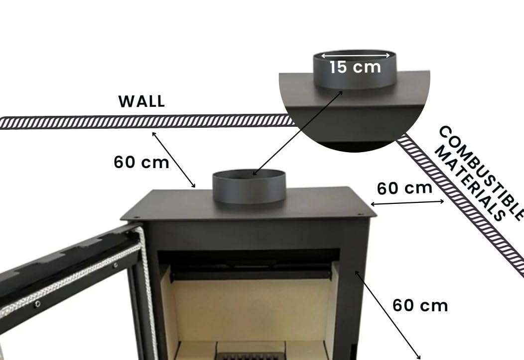 Holzofen VERSO 3 – 5 kW Kaminofen freistehend mit Sichtfenster, EEK A+, BImSchV Stufe 2, EcoDesign 2022, Moderner Holz Kamin Ofen