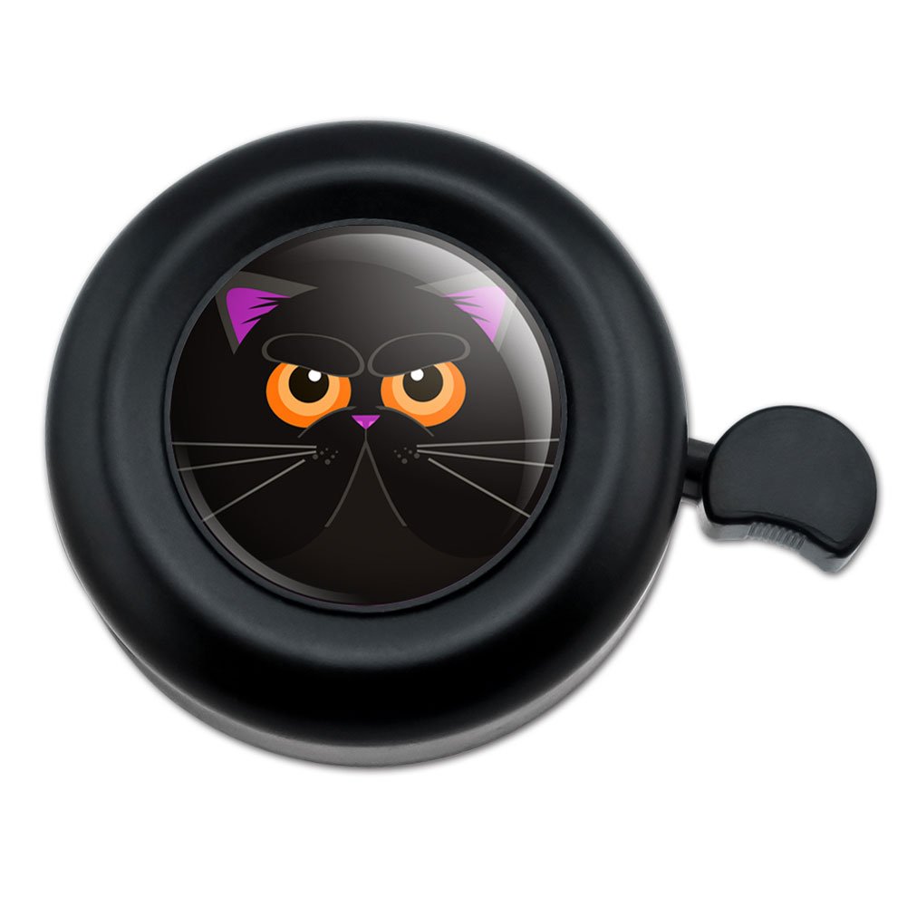 GRAPHICS & MORE Black Persian Cat Face Bicycle Handlebar Bike Bell