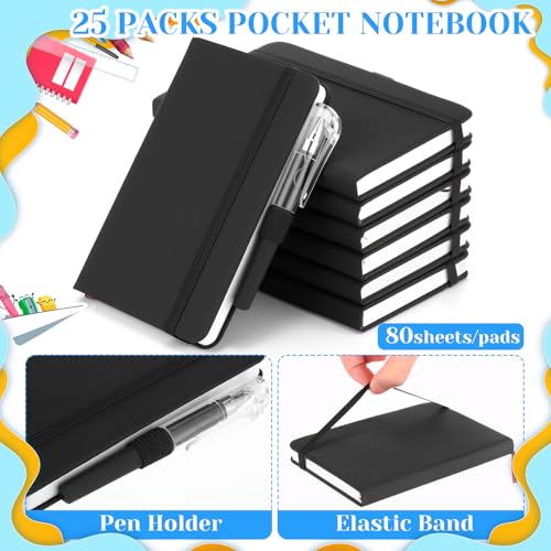 Carnet de poche ligné Sayglossy pack de 50 mini blocs-notes rigides pour ne plus perdre son stylo