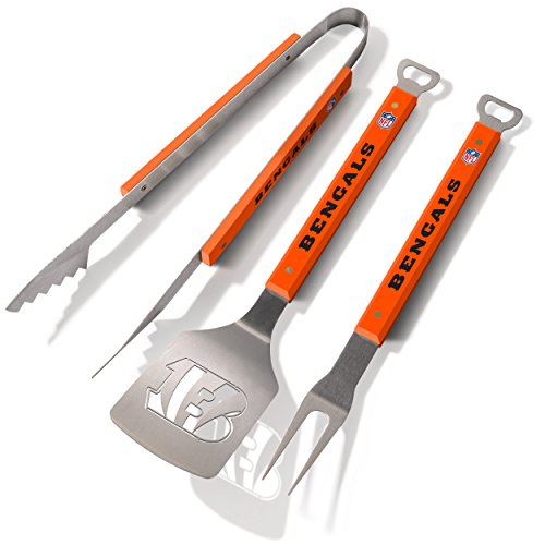 YouTheFan NFL Cincinnati Bengals Spirit Series 3-teiliges Grillset, 55,9 x 22,9 cm