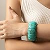 Hclian Chunky Acrylic Bangle Bracelets for Women Resin Turquoise Stretchy Bracelet Bangle Retro Statement Bracelet Jewelry #1