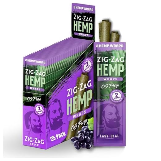 ZIG-ZAG - – Natural Hemp Wraps – Non GMO – 2 Wraps Per Pack – 25 Pack Display-(OG Purp)