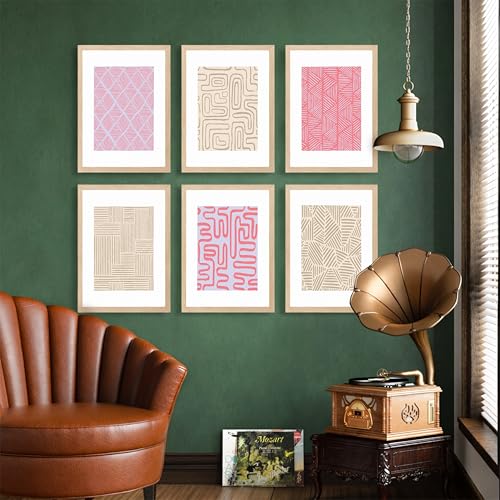 Image of NoWorries Wall decor Paintings for living room - Premium Modern art Wall Poster Paintings for Home Decoration (Pattern-Minimal art) Set of 6 (13x17 inches, ART ATTACK-8)