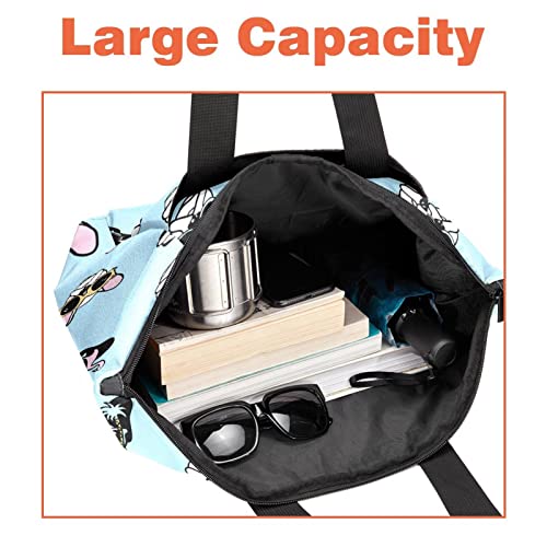 Sac fourre-tout animal blanc multicolore avec set de boîtes repas isolantes - 2