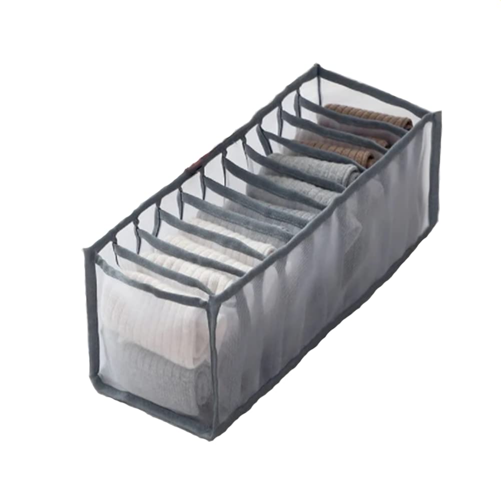 Organizador de ropa plegable para camisetas, lavable, apilable, almacenamiento de ropa de malla, solución de almacenamiento de ropa para armario limpio (02)