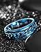 King Ring 8mm Super Spinner Ring – Premium Stainless Steel Fidget Ring for Men & Women K06 – Blue 6