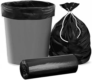 Garbage Bags Medium - 19 x 21 Inches (30 Bags/Roll, 3 Rolls) Dustbin Bag for Home, Office & Kitchen Dustbin Polythene Black Trash Bags with Tie-Tape