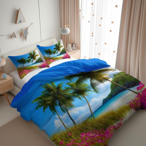 Housse de couette palmier 200 x 200 cm avec 2 taies d'oreiller - 5