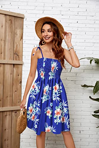 Image of SANGTREE Girls' Women's Summer Sundress Casual Smocked Floral Beach Holiday Dress, 18 Month - XL