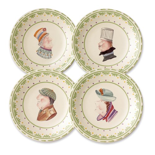 Pfaltzgraff Circle of Kindness Topsy Turvy Set of Four 6 1/4-Inch Plates