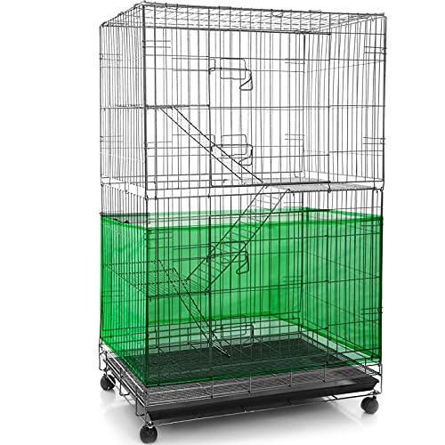 Shappy Large Bird Net, Seed Catcher, Adjustable Soft Airy Mesh, Cage Skirt Guard for Parrot Parakeet Macaw Round Square Cages (118 x 15 Inch/ 300 x 37 cm, Green)