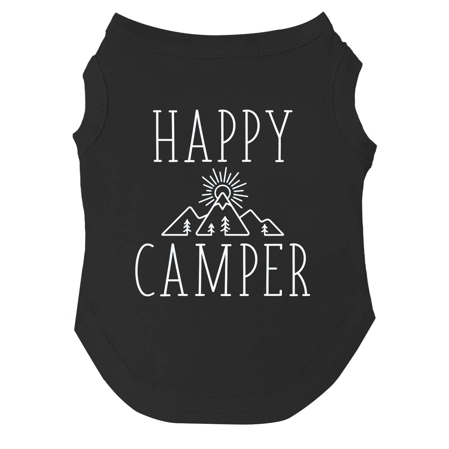 Happy Camper Dog Tee Shirt Sizes for Puppies, Toys, and Large Breeds (Black, Medium 278)