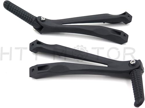 Miniatura 6 de HTTMT MT390-005-BK - Soporte de clavijas de pie de pasajero trasero negro plateado compatible con Yzf R1 2004-2008