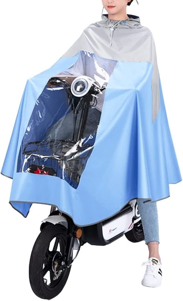 Poncho Antipioggia Impermeabile, Impermeabile per Bici elettrica, Poncho Antipioggia con Cappuccio, Mantella Antipioggia Unisex Antivento, per Bici, Bici elettrica, Moto, Copertura antipolv
