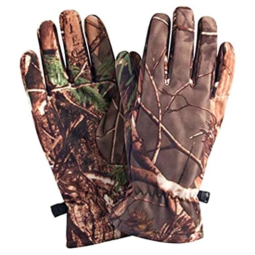 1 paire de gants de chasse camouflage, gants d'hiver chauds en polaire, pour chasse, ski, équitation, équipement (L)