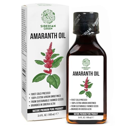 Siberian Amaranth Oil | 100% Natural Extra Virgin Cold Pressed 100 ml / 3.4 fl oz | Unrefined Raw No-GMO Vegan | Exclusive Food Grade