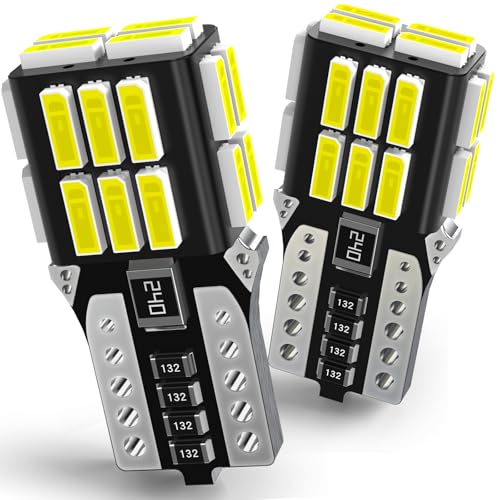 Alopee Paquete de 2 Bombilla T10 W5W Led Canbus 12V Blanco Interior de Coche de Repuesto para 194/168/2825/158/2835 Salpicadero, Cúpula, Maletero, Matrícula y Luz de Puerta, 24SMD 4014 Chips