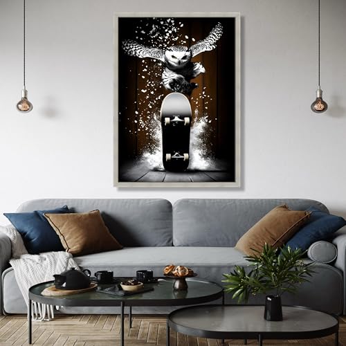 Lienzo de búho dinámico para personalizar paredes sin decoración 3