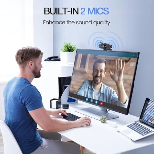 undefined EMEET 1080P Webcam with Microphone, C960 Web Cam, 2 Mics, 90° FOV, USB Type-A & A-to-C Adapter, Plug&Play Computer Camera for Online Calling, Zoom/Teams/Facetime, Switch 2 Camera Support, 2025 Version の商品画像 2
