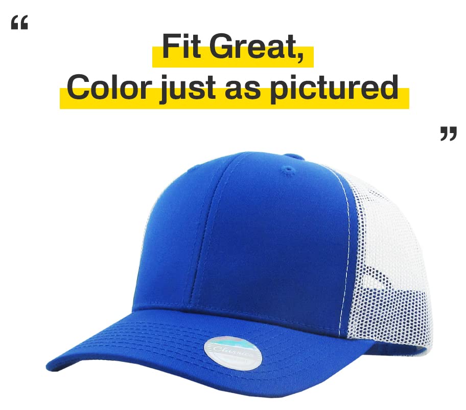 Image of Classic 6 Panel Cotton Twill Mesh Trucker Cap Hat Adjustable Snapback Hat
