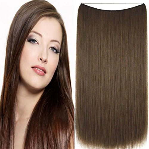Halo Miracle Invisible Wire Flip In Secret Hair Extensions 100g 22" 100% Remy Premium Grade Human Hair (#6 Chestnut Brown)