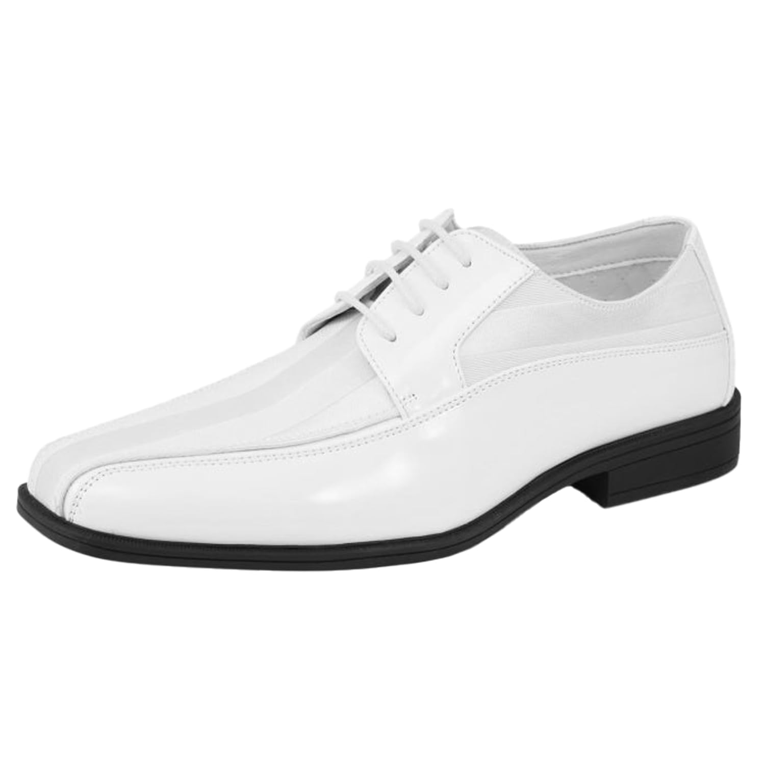 Viotti 179, Casual Dress Oxford Shoes for Men, Satin Striped Lace-Ups, Men's Business Casual Leather & Satin Shoe, for All Formal Occasions
