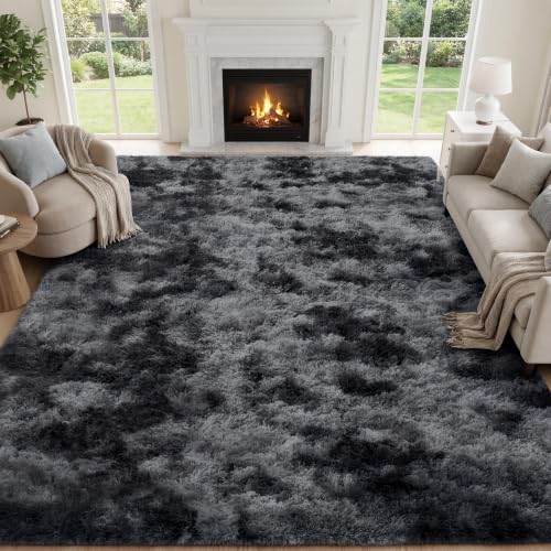 9x12 Black Grey Shag Rug