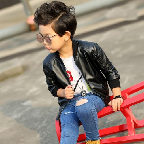 Boys Leather Jackets For Toddler Kids Faux Motorcycle PU Leather Coats3
