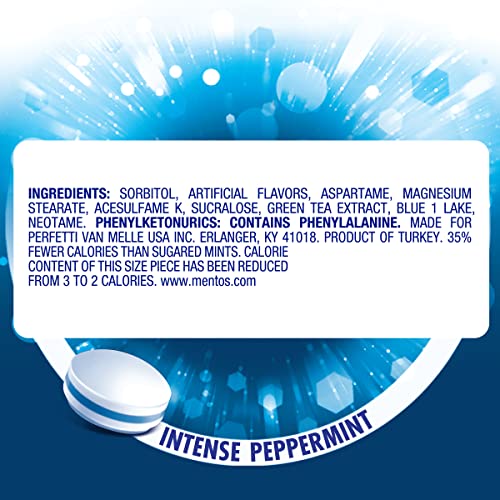 Image of Mentos Clean Breath Hard Mints, Peppermint, 150 Piece Bottle (4 Pack)
