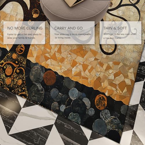 Tapis 140x200cm abstrait lavable machine style minimaliste salon