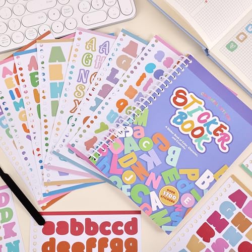 Image of 1700+ Pcs Alphabet Stickers, 30 Sheets Self-Adhesive Mixed-Size Mini Letter Colorful Alphabet Number Sticker for Labels DIY Crafts Art Making, Decals for Sign, Notebook, Classroom, Door, Card Decor